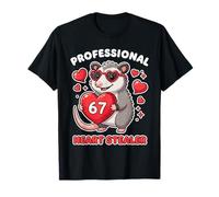 Professional Heart Stealer Valentines 67 Meme 6 7 Opossum Maglietta