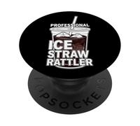 Professional Ice Straw Rattler Funny Iced Coffee Humor PopSockets PopGrip Adesivo