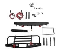 Professional Metal Front Rear Bumper With Adjustable Pull Ring LED Work Lights And Tow Hook For Axial SCX10 SCX10II 90046 1/10 RC Crawler Car Durable Anti Rust And Wear Resistance