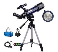 Professional Telescope for Adults, 70mm Aperture 400mm Focal Length Astronomical Portable Refractor Telescopes for Kids and Beginners, with Adjustable Tripod 2 Eyepieces Phone Mount YangRy