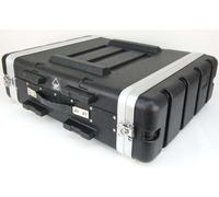 Professionale 3U 19" Mobile Flight Case Rack in plastica rigida ABS 3 unità nero