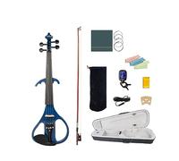 Professionale 4/4 Violino Elettrico/violino Set Corpo In Legno Massello Raccordi In Ebano Con Cordiera Piroli Mentoniera Tastiera Blu