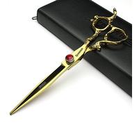 Professionale 6/7/8/9 pollice Parrucchiere Forbici Giapponese 440C Cobalto Lega dei Capelli Forbici per Barberi Taglio Sottilimento (Taglio piatto da 7 pollici)