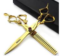 Professionale 6/7/8/9 pollice Parrucchiere Forbici Giapponese 440C Cobalto Lega dei Capelli Forbici per Barberi Taglio Sottilimento (7 pollici, 2 pezzi-A)