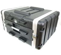 Professionale 6U 19" Mobile Flight Case Rack in plastica rigida ABS 6 unità nero