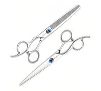 Professionale 7.5in diritto diradamento cane forbici di manutenzione, VG10 acciaio kit forbici per animali domestici, per coniglio gatto viso corpo taglio Groomer, con impugnatura ergonomica