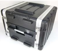 Professionale 8U 19" Mobile Flight Case Rack in plastica rigida ABS 8 unità nero