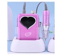 Professionale a forma di cuore HD Display 35000rpm Elettrico ricaricabile Cordless Trapano for unghie Manicure portatile(WHITE)