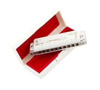 Professionale Armonica Strumenti Musicali Armonica Diatonica A 10 Fori 20 Toni Pettine Trasparente Con Coperchio Bianco (Color : Key-LF)