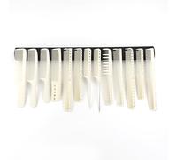 Professionale Bianco/Nero/Off Bianco Barber Carbonio Pettine Resistente al calore e Anti Statico Pettine Set 8-Piece/10-Piece Set Preferito (Pettini di misura)