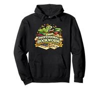 Professionale Bookworm Divertente Lettura Amante Cartoon Worm Felpa con Cappuccio