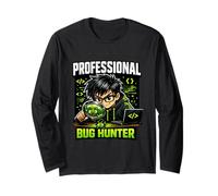 Professionale Bug Hunter Divertente Computer Coder Coding Meme Bavaglio Maglia a Manica