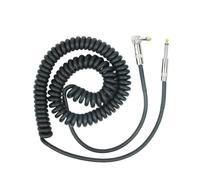 Professionale Cavo Audio Per Chitarra Cavo Per Strumenti A Spirale Linea Antirumore Diritta/angolare 6,35 Mm Chitarra Basso Universale(BLACK)