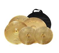 Professionale Crash Piatti Confezione A Basso Volume 14 Hi Hats 16/18 Crash 20 Pollici Ride Cymbal 5 Pezzi Mute Set Accessori Per Strumenti A Percussione(Golden)