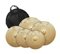 Professionale Crash Piatti Set Di Piatti Muti A Basso Volume 14 16 18 20 Pollici Borsa Da 5 Pezzi Inclusa Accessori Per Strumenti A Percussione(Bright Golden)