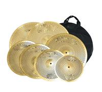 Professionale Crash Piatti Set Di Piatti Muti In Lega A Basso Volume Confezione Da 7 Pezzi 10 12 14 16 18 20 Con Borsa Per Esercitarsi Sulla Batteria(Matte Golden)