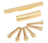 Professionale Dado Chitarra Set Di 6 Perni Universali Per Ponte In Ottone Dorato E Selle Dadi Chitarra Acustica Folk