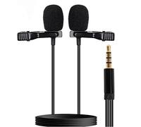 Professionale Doppio Mini Microfono Lavalier 3.5mm Mini Collare Clip Microfono Microfono Studio Risvolto Microfono a Condensatore Smartphone Microfono