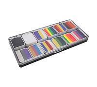 Professionale Face Body Paint Pigment 12 colori a base d'acqua Body Art Face Paint Kit Halloween Party Cosplay Fancy Makeup Palette Set con 2 pennelli