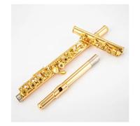 Professionale Flauto Traverso Flauto C Tune 17 Tasti Fori Aperti Flauto Placcato Oro Con Custodia Per Il Trasporto