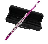 Professionale Flauto Traverso Flauto In Rame Bianco A 16 Fori Chiusi Chiave C Chiavi Placcate In Argento Flauto Da Concerto Con Chiave E (Color : A)