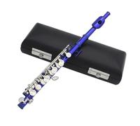 Professionale Flauto Traverso Flauto Piccolo Con Tubo In Cupronichel A 16 Fori Con Chiave E. Flauto Di Mezza Misura Con Scatola In Pelle (Color : E)