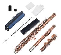 Professionale Flauto Traverso Flauto Traverso Da Concerto In Cupronichel Con Chiave C A 16 Fori Chiusi In Rame Antico Con Chiave E