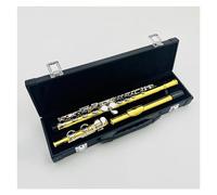 Professionale Flauto Traverso Standard Flauto Intero Ottone Placcato Oro Laccato 16 Fori Chiusi Chiave C Con Custodia Accessori