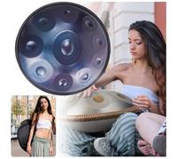 Professionale Handpan Drum Instrument 432Hz/440 Strumento A Tamburo A Mano, 9/10/12 Note Steel Hand Drum, Strumento Handpan Tamburo Handpan Per Adulti, Percussioni Armoniche Hand Drum(Blue,10 Notes (4