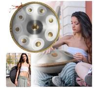 Professionale Handpan Drum Instrument 432Hz/440 Strumento A Tamburo A Mano, 9/10/12 Note Steel Hand Drum, Strumento Handpan Tamburo Handpan Per Adulti, Percussioni Armoniche Hand Drum(Golden eye,9 Not