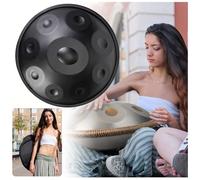 Professionale Handpan Drum Instrument 432Hz/440 Strumento A Tamburo A Mano, 9/10/12 Note Steel Hand Drum, Strumento Handpan Tamburo Handpan Per Adulti, Percussioni Armoniche Hand Drum(Black,9 Notes (4