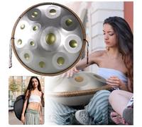 Professionale Handpan Drum Instrument 432Hz/440 Strumento A Tamburo A Mano, 9/10/12 Note Steel Hand Drum, Strumento Handpan Tamburo Handpan Per Adulti, Percussioni Armoniche Hand Drum(Golden eye,12 No