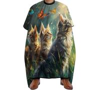 Professionale Mantello da Barbiere, Butterfly Cats Three Cute, Grembiule da Salone Antistatico Mantella Taglio Capelli per Styling Capelli Parrucchieres