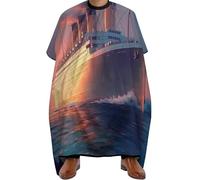Professionale Mantello da Barbiere, Titanic Sailing Ship on The Sunset, Grembiule da Salone Antistatico Mantella Taglio Capelli per Uomini Styling Barbieri