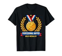 Professionale Napper Gold Sleep Medalist Divertente Pigro Sarcastico Maglietta