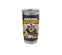 Professionale Overthinker Ansia Divertente E Overthinking Gufo Bicchiere termico in acciaio inox doppia parete