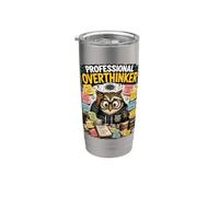 Professionale Overthinker Ansia Divertente E Overthinking Gufo Bicchiere termico in acciaio inox doppia parete