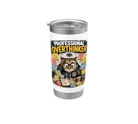 Professionale Overthinker Ansia Divertente E Overthinking Gufo Bicchiere termico in acciaio inox doppia parete