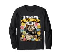 Professionale Overthinker Ansia Divertente E Overthinking Gufo Maglia a Manica