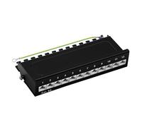 Professionale Patch Scene Twork KAT6 A Cat6 a Class E PANNELLO Patch 12 porte Patch Campo in metallo, colore: nero RAL9005, 500 MHz 10 Gbps, per montaggio a parete o come Desktop