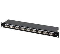 'Professionale Patch Scene Twork KAT6 A Cat6 a classe EA pannello Patch 24 porte Patch Campo in metallo, colore: nero ral9004, STP 500 MHz 10 Gbps, per il montaggio 19 in rete congelatore