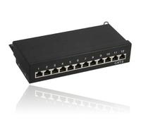 Professionale Patch Scene Twork KAT6 Cat6 Class E PANNELLO Patch 12 porte Patch Campo in metallo, colore: nero RAL9005, 250 MHz 1 Gbps, per montaggio a parete o come Desktop