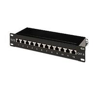 'Professionale Patch Scene Twork KAT6 Cat6 Class E PANNELLO Patch 12 porte Patch Campo in metallo, colore: nero RAL9005, 250 MHz 1 Gbps, fissaggio a 10 a 10 pollici congelatore