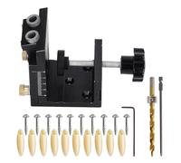Professionale Pocket Hole Jig Puncher Perforatore Locator per la lavorazione del legno Foro angolato accurato con punte da trapano e tappi inclusi Set di foratura