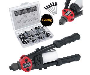 Professionale Rivettatrice Lunghe Pinza Pistola di Ribattino Con. Set 120-tlg