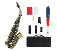 Professionale Sassofono Sassofono Soprano In Sib Sax Materiale In Ottone Strumento A Fiato Placcato In Nichel Nero Con Custodia Per Il Trasporto (Color : Brass)