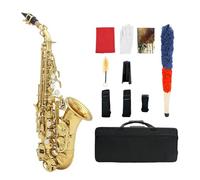 Professionale Sassofono Sassofono Soprano Ottone Dorato Intagliato Modello Sax Bottoni Bianchi Bocchino Accessori Per Strumenti A Fiato (Color : Gold Silver)