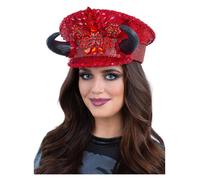 Professionale Show Cappello Halloween Lustrini Diavolo Capitano Deluxe Qualità