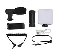 Professionale smartphone Vlog Shooting Kits con con treppiede Fill luce | Fotocamera Vlogging studio Kits,4 Inch,10cm,Compatibile 2W 21V,Regolabile Fill luce Set,Easily interruttore