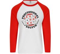 Professionale Sudoku Risolvi Divertente Uomo L/S Baseball T-Shirt